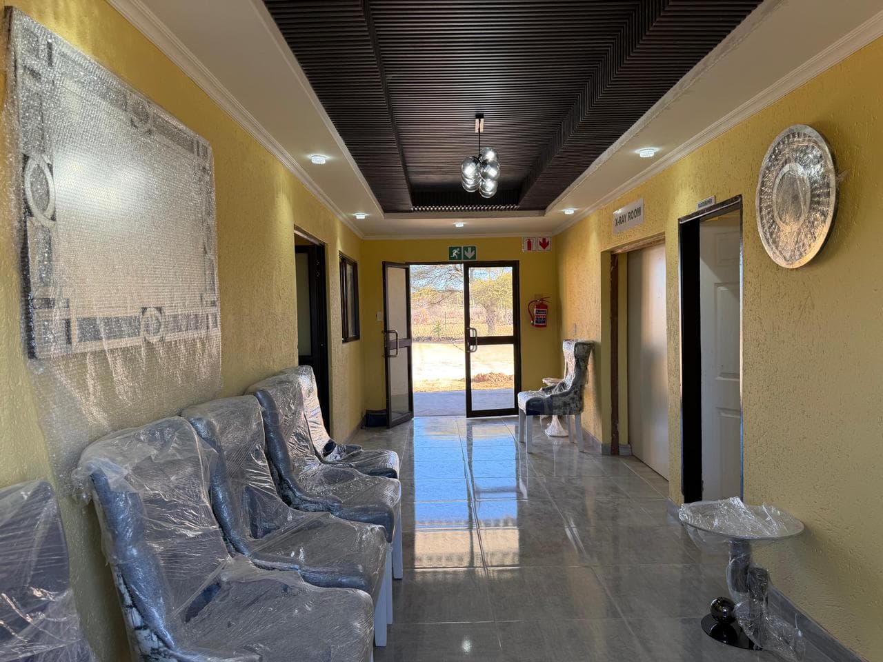 Modern interior hallway and waiting area with elegant design