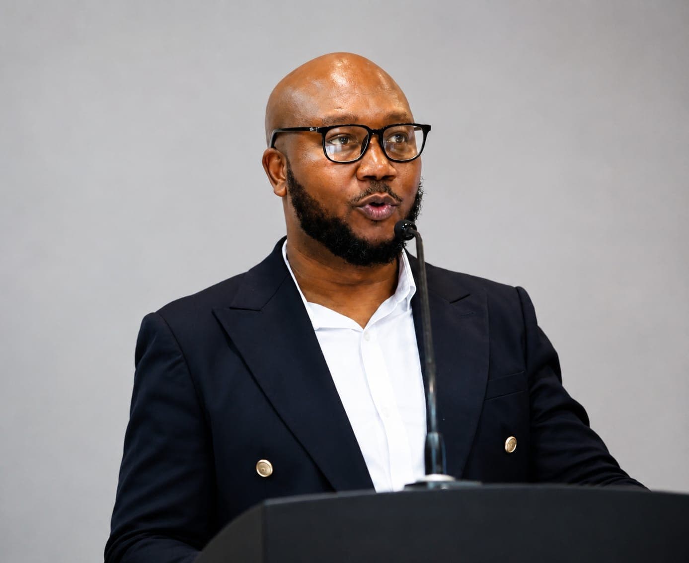 Founder speaking at event